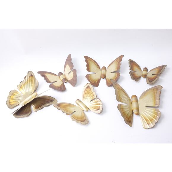 70s Butterflies, Light Brown, Set, Decor, Home, Interior - Picture 1 of 4